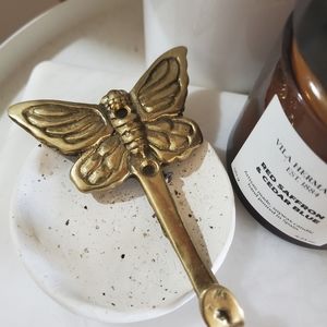 Vintage gold/brass butterfly hook